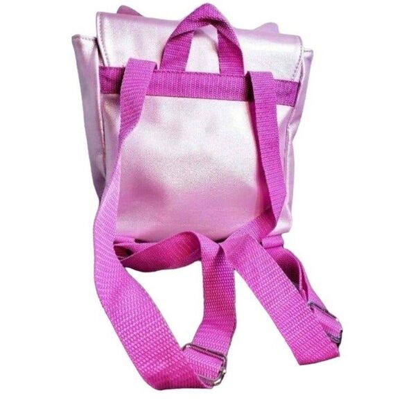 Girls Pink Backpack Kitty Pink Metallic Small Backpack Small Bag - Picture 2 of 5